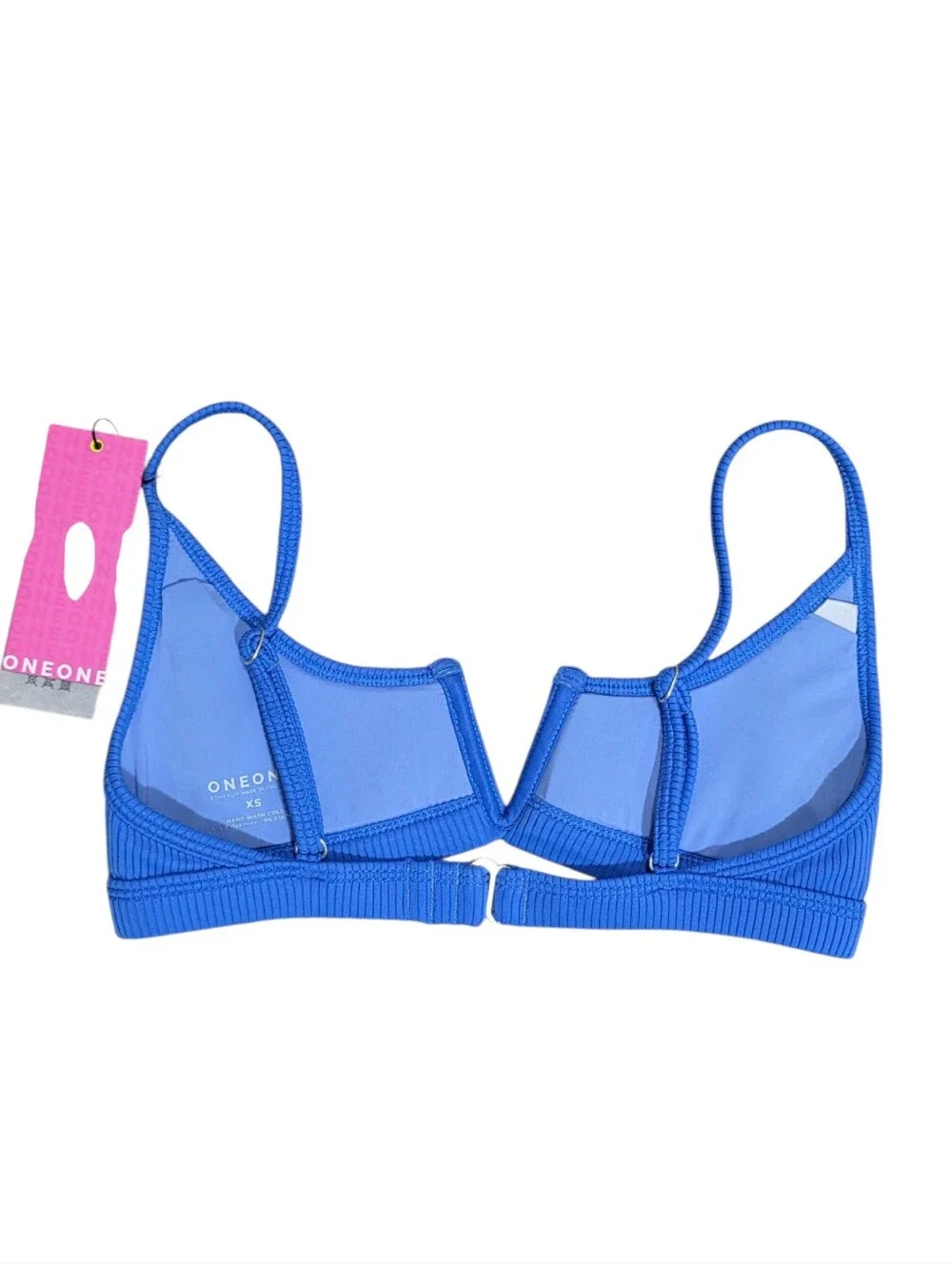 OneOne Swimwear Bikini Jenna V-Wire Top And Jesse V-Shape Bottom NWT Royal Blue